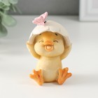 Фигурка полистоун «Утёнок со скорлупой и бабочкой», 6.5×5.5×8.5 см - Фото 1