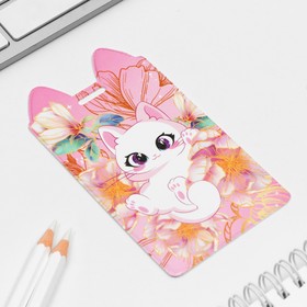 Чехол для бейджа «Котик в цветах», 11.6×6.6 см