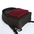 Спортивный рюкзак из текстиля на молнии, TEXTURA, 20 литров, цвет хаки/бордовый - Фото 3
