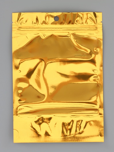 Пакет дой-пак, матовый, золотой, с прозрачной стенкой,14×20×8 см