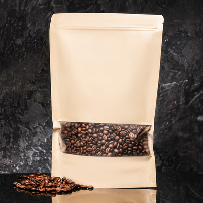 Пакет Zip - lock Крафт с прямоугольным окном,22×32×4 см