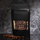 Пакет Zip-lock Крафт с прямоугольным окном, черный,10×15×3 см - Фото 1