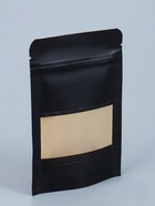 Пакет Zip-lock Крафт с прямоугольным окном,черный,10 х 15 х 3 см (100 шт) - фото 809524611