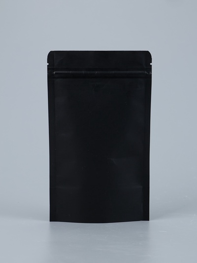 Пакет Zip-lock Крафт с прямоугольным окном, черный,12×20×4 см