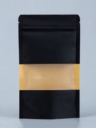 Пакет Zip-lock Крафт с прямоугольным окном, черный,12×20×4 см  (артикул 9946394)  большой выбор товаров оптом и в розницу по низким ценам с доставкой