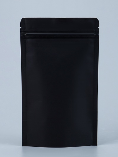 Пакет Zip-lock Крафт с прямоугольным окном, черный,12×20×4 см