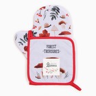 Набор кухонный «Доляна. Грибы»: варежка 20×28 см, прихватка 17×17 см, 35% хлопок, 65% п/э - Фото 4