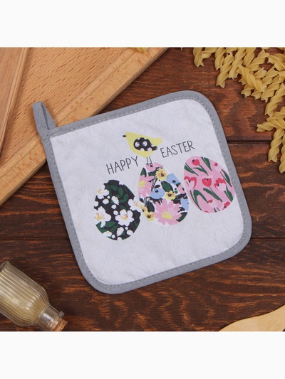 Прихватка Доляна "Яркой пасхи" 17х17 см, 35% хл, 65% пэ, ватин 250 г/м2