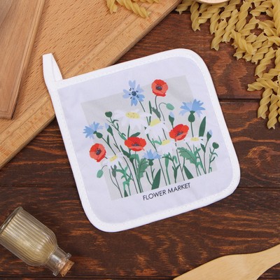 Прихватка «Доляна. Полевые цветы», 17×17 см, 35% хлопок, 65% п/э, ватин 250 г/м²