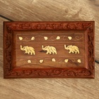 УЦЕНКА Шкатулка «Слоники», 20×13×6 см, дерево 10301012