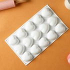 УЦЕНКА Форма для муссовых десертов и выпечки «Сердца», 29.8×17.3×2.5 см (5×4.6 см), 15 ячеек, цвет белый 10301015