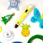 3D ручка Luazon, дисплей, работа с пластиком ABS и PLA, пластик в комплекте, жёлтая - фото 8730447