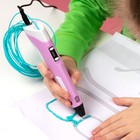 3D ручка Luazon, дисплей, работа с пластиком ABS и PLA, пластик в комплекте, розовая - фото 8730466