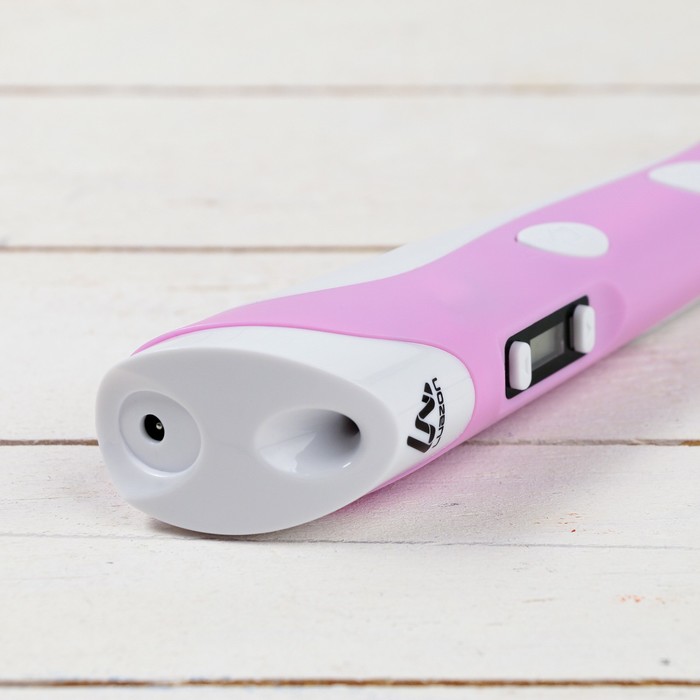3D ручка Luazon, дисплей, работа с пластиком ABS и PLA, пластик в комплекте, розовая