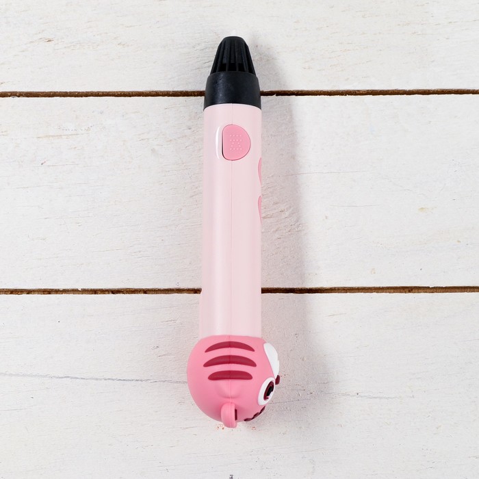3D ручка Тигрёнок, работа с пластиком PLA, USB кабель питания, розовая