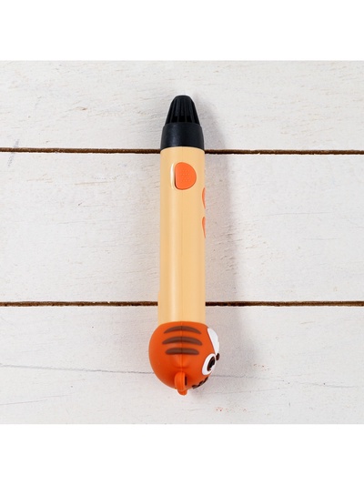 3D ручка Тигрёнок, работа с пластиком PLA, USB кабель питания, оранжевая