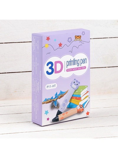 3D ручка Тигрёнок, работа с пластиком PLA, USB кабель питания, оранжевая