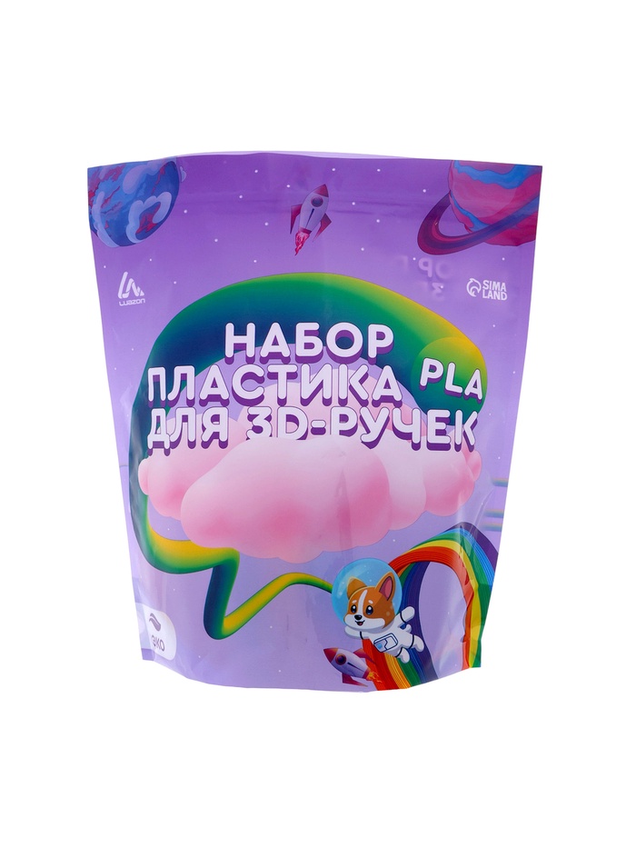 Пластик Luazon PLA-5, для 3D ручки, 5 цветов по 10 метров - фото 51831863