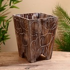 Кашпо «Цветы», 24×24×30 см, дерево албезия, коричневое - Фото 1