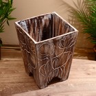 Кашпо «Цветы», 24×24×30 см, дерево албезия, коричневое - Фото 2