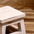 Табурет, 21×21×18 см, дерево албезия, белый - Фото 3