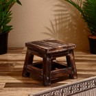 Табурет, 21×21×18 см, дерево албезия, коричневый - Фото 1