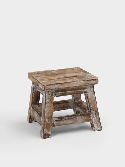 Табурет, 21×21×18 см, дерево албезия, коричневый