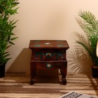 Табурет "Мэни" 40х40х40 см, с ящичком, дерево албезия, коричневый - Фото 2