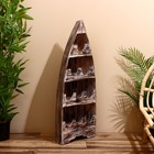 Подставка для бутылок "Лодка" 37х20х100 см, дерево албезия, светло-коричневый - фото 11995351