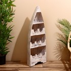 Подставка для бутылок «Лодка», 37×20×100 см, дерево албезия, белая - Фото 1