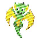 Аквамозаика «Дракончик зелёный», более 1000 шариков, 3 трафарета, в пакете - Фото 1