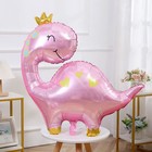 Шар фольгированный 33" «Дино в короне» (комплект 3 шт) - фото 23655510