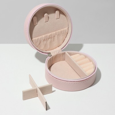 Шкатулка, 9,8*9,8*4,5 см, цвет розовый