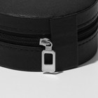 Органайзер для хранения украшений «Шкатулка портативная круг», 9,8×9,8×4,5 см, цвет чёрный - фото 8730900