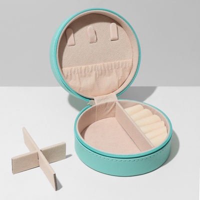 Шкатулка, 9.8×9.8×4.5 см, голубая