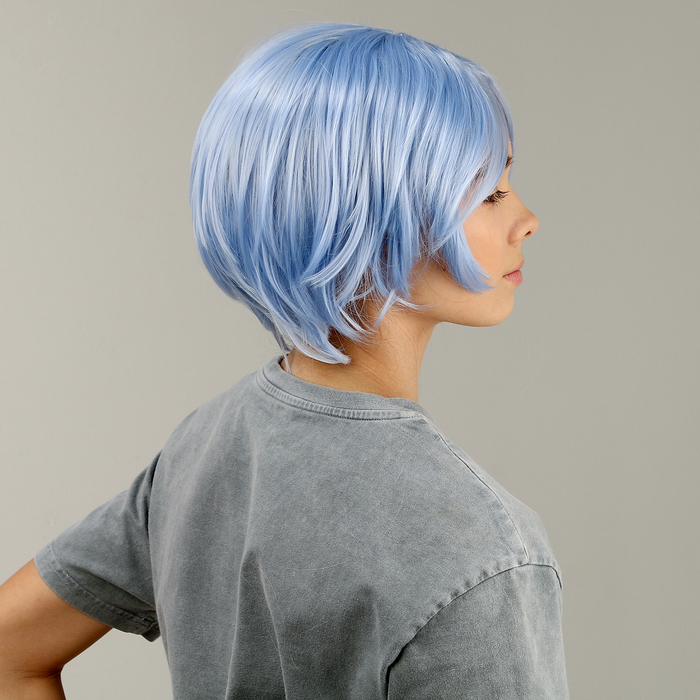Карнавальный парик «Аниме» голубой,короткий