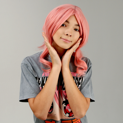 Парик «Аниме» цвет розовый