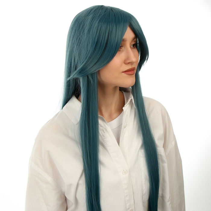 Карнавальный парик «Аниме» цвет голубой, длинный
