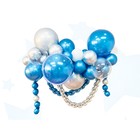 Набор для создания композиций из воздушных шаров, набор 52 шт., синий, серебро - фото 320990192