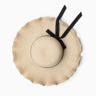 Шляпа женская с бантом MINAKU, светло-коричневая, размер 58, целлюлоза - фото 23675739