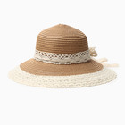 Шляпа женская MINAKU, цвет светло-коричневый, р-р 58 - фото 321027982