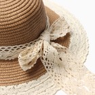 Шляпа женская MINAKU, цвет светло-коричневый, р-р 58 - Фото 4