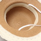 Шляпа женская с кружевом MINAKU, светло-коричневая, размер 58 - фото 23675747