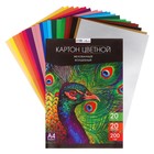 Картон цветной волшебный Calligrata TOP, А4, 20 листов, 20 цветов, с золотым и серебренным листами, мелованный - Фото 2