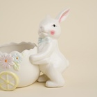 Конфетница SL Home «Пасхальные кролики», 600 мл, 17.5×11.5×16.8 см, доломит, белая - Фото 5