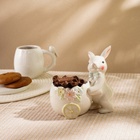 Конфетница SL Home «Пасхальные кролики», 600 мл, 17.5×11.5×16.8 см, доломит, белая - Фото 2