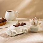 Конфетница SL Home «Пасхальные кролики», 17×10.5×17 см, доломит, белая - Фото 2