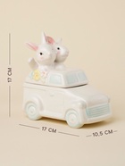 Конфетница SL Home «Пасхальные кролики», 17×10.5×17 см, доломит, белая - Фото 2