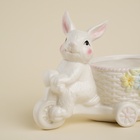 Конфетница керамическая SL Home «Лесные кролики», 21.5×10.5×15.5 см, цвет белый - Фото 3