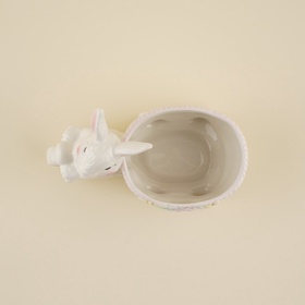 Конфетница керамическая SL Home «Лесные кролики», 21,5×10,5×15,5 см, цвет белый